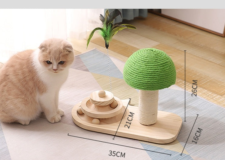 Cat Scratching Post Toy with Double Sisal Balls