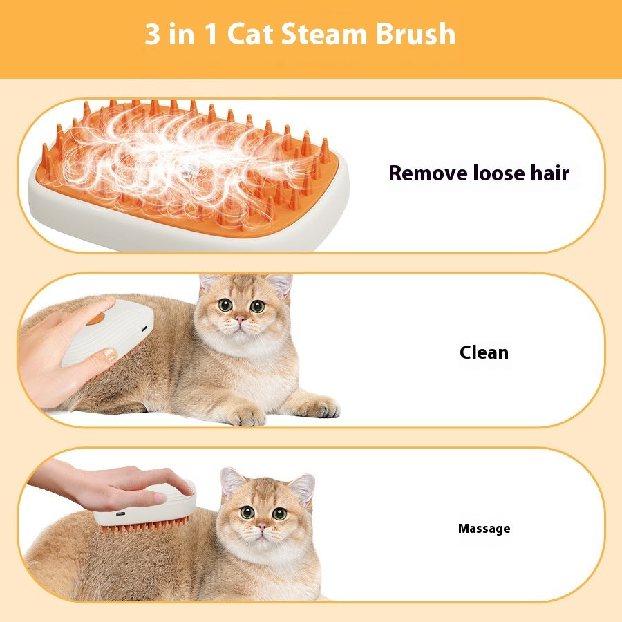 Pet Steam Spray Grooming Brush