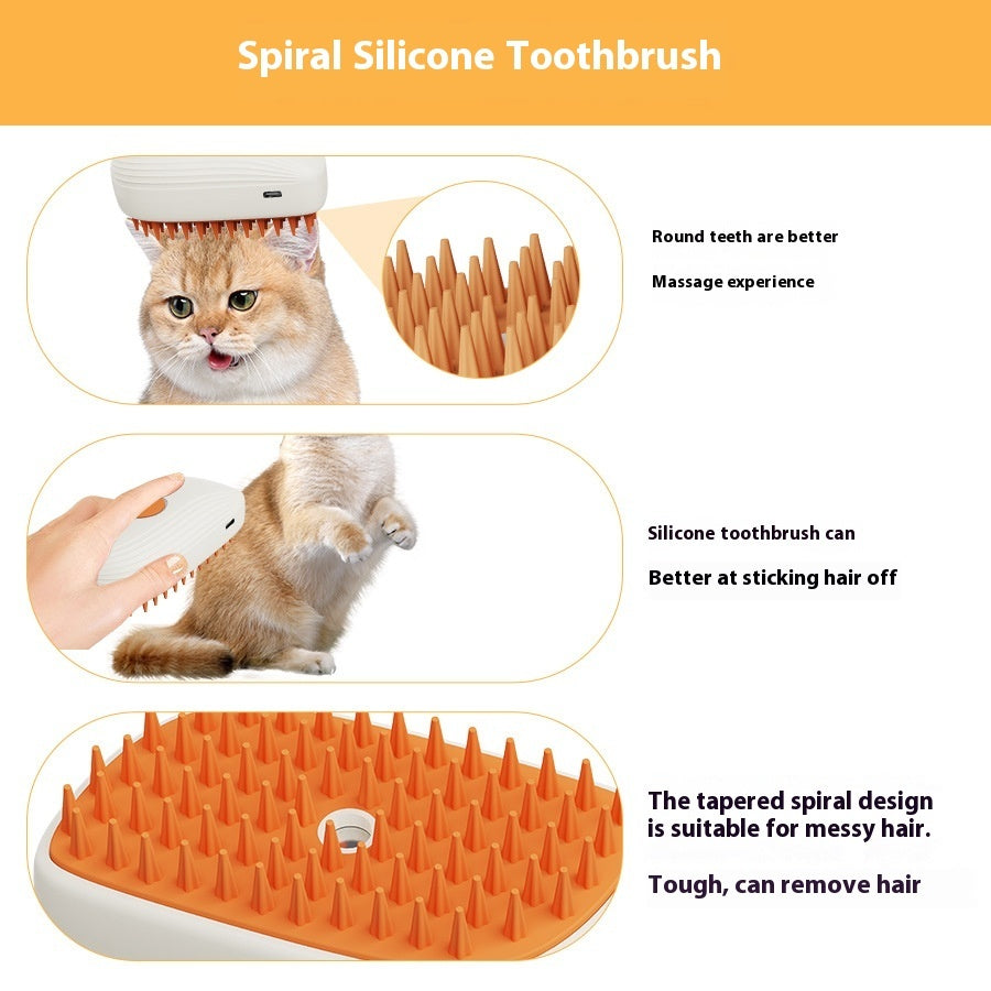 Pet Steam Spray Grooming Brush