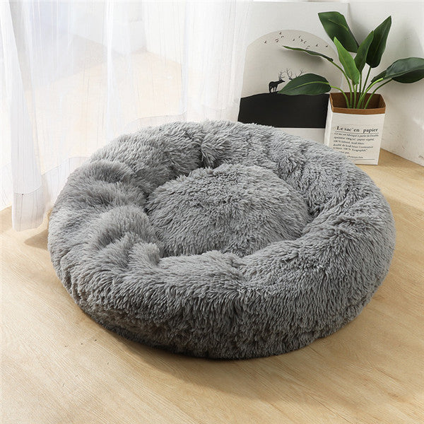 Round Plush Cat & Dog Bed
