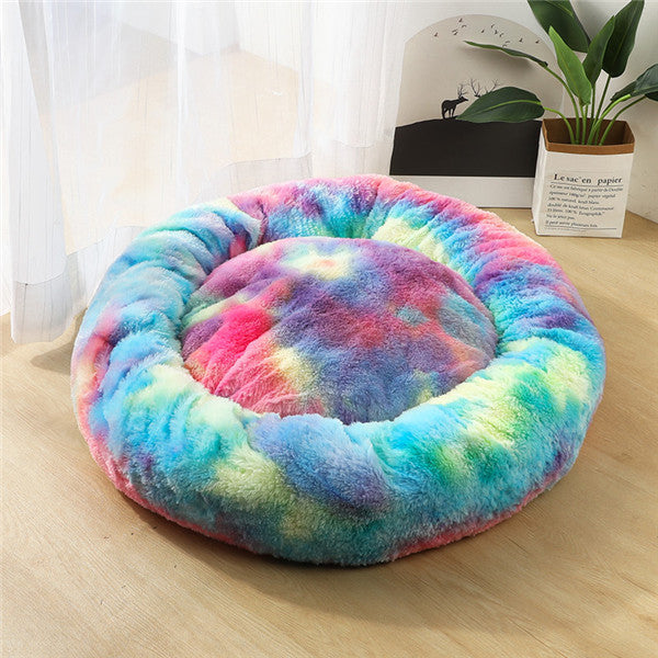 Round Plush Cat & Dog Bed