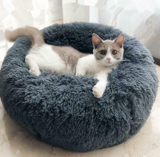 Round Plush Cat & Dog Bed
