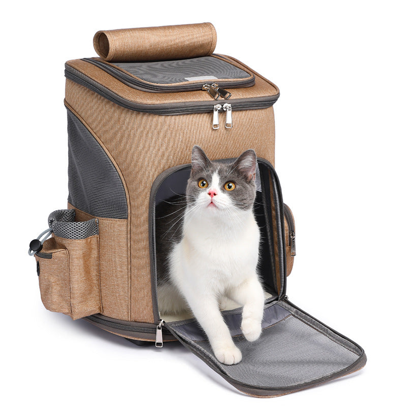 Portable Rolling Pet Backpack