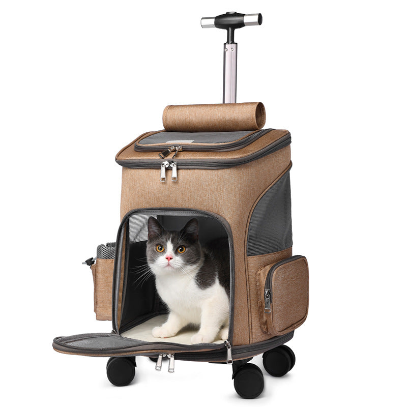 Portable Rolling Pet Backpack
