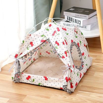 Cozy Enclosed Pet House Bed