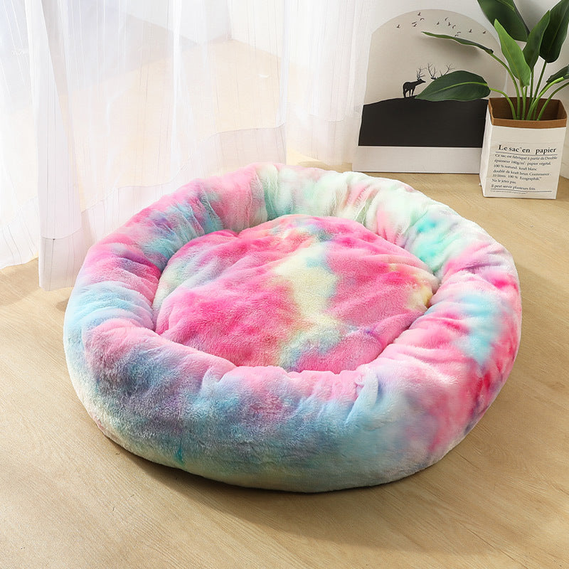 Round Plush Cat & Dog Bed