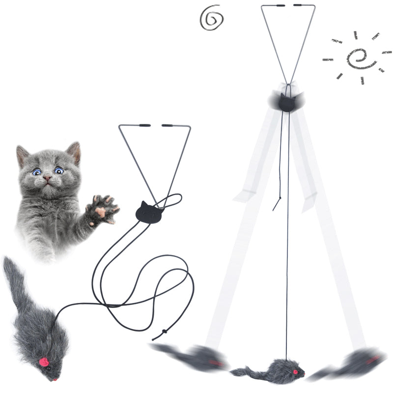 Hanging Door Cat Toy – Telescopic Mouse Teaser