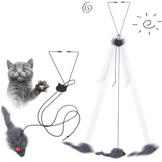 Hanging Door Cat Toy – Telescopic Mouse Teaser