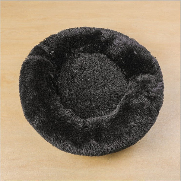 Round Plush Cat & Dog Bed