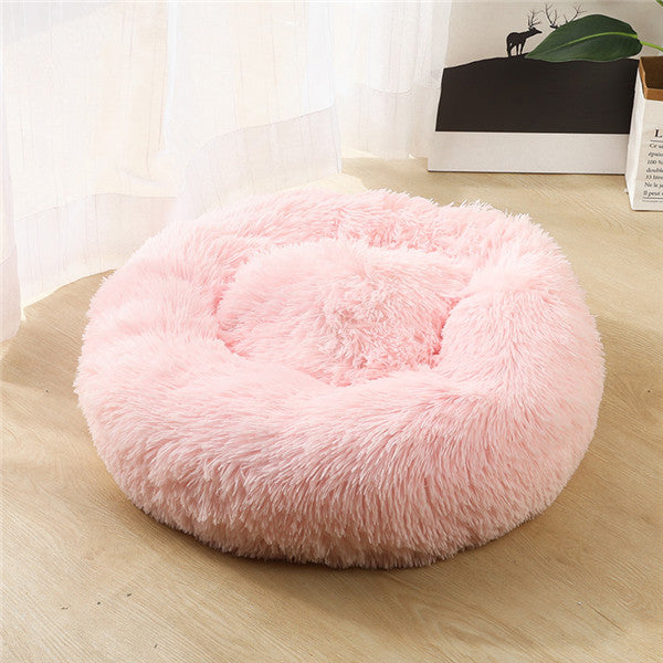 Round Plush Cat & Dog Bed