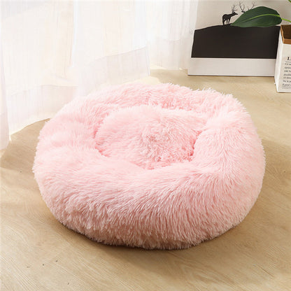 Round Plush Cat & Dog Bed