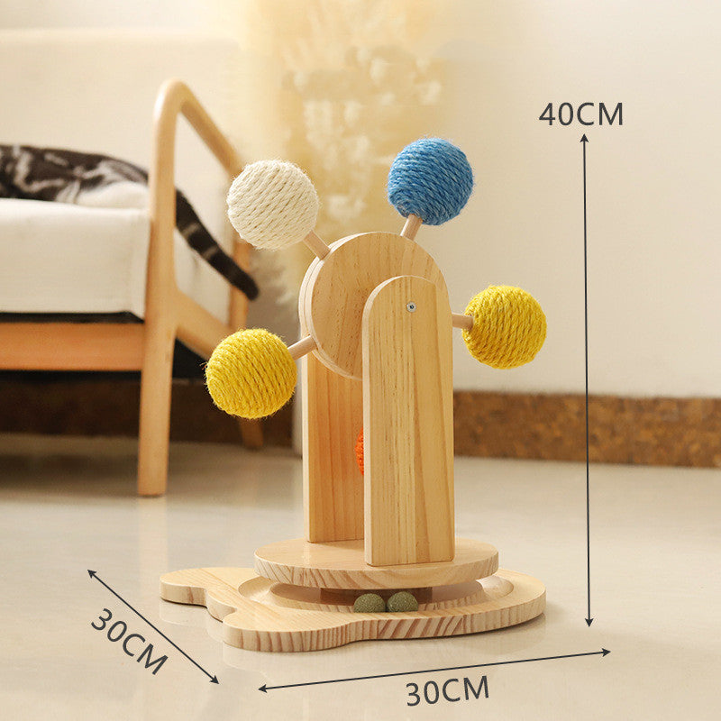 Rotating Wood Cat Scratcher