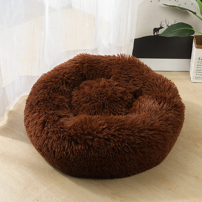 Round Plush Cat & Dog Bed