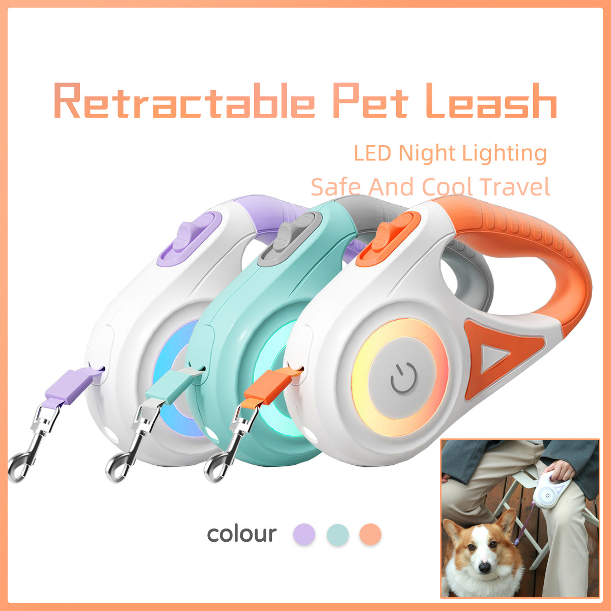 Automatic LED Dog Leash with Collar