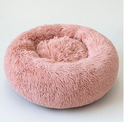 Round Plush Cat & Dog Bed