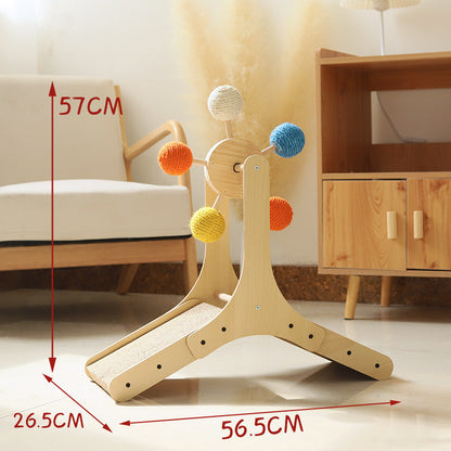 Rotating Wood Cat Scratcher