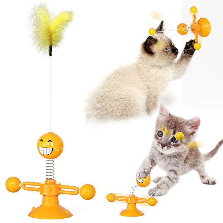 Rotating Cat Windmill Scratcher Toy