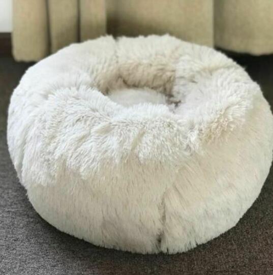 Round Plush Cat & Dog Bed