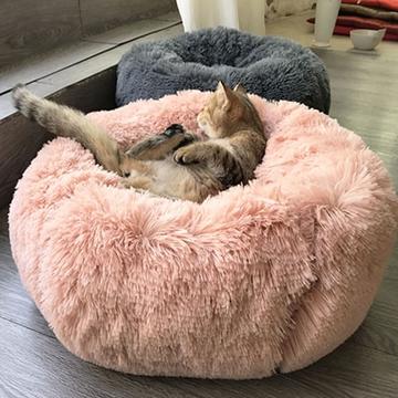 Round Plush Cat & Dog Bed