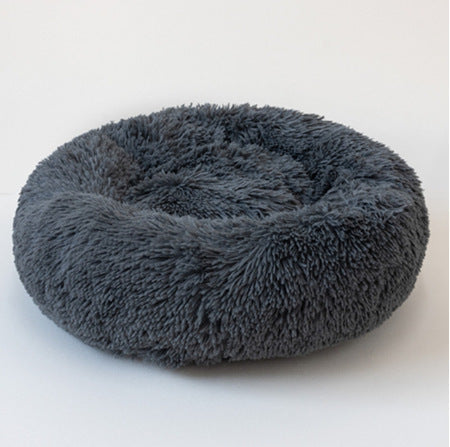 Round Plush Cat & Dog Bed