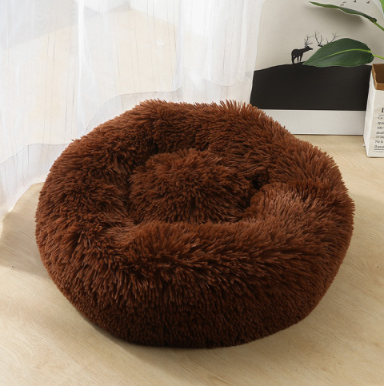 Round Plush Cat & Dog Bed