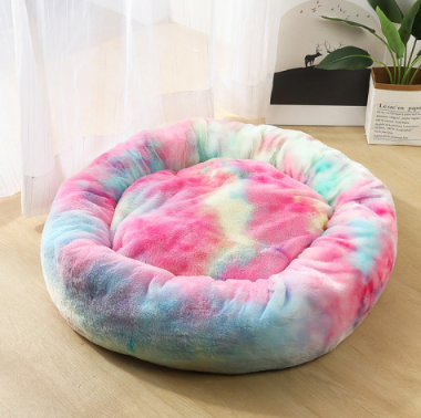Round Plush Cat & Dog Bed