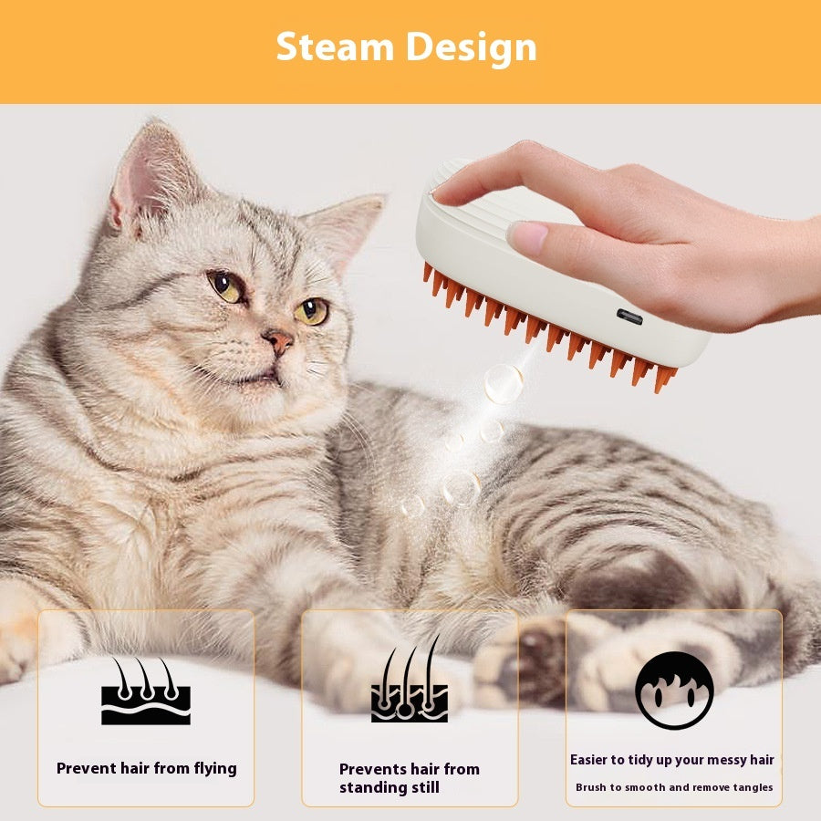 Pet Steam Spray Grooming Brush