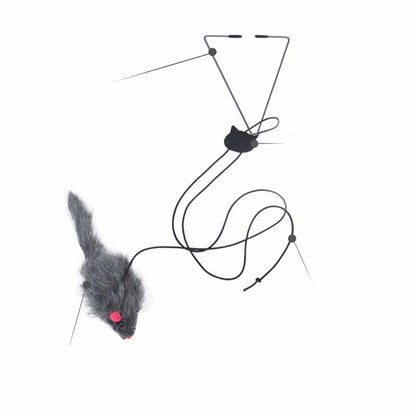Hanging Door Cat Toy – Telescopic Mouse Teaser